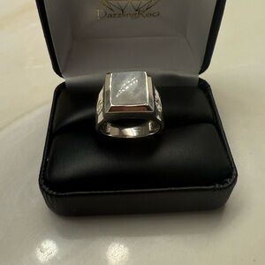 925 sterling silver birthstone Men's Ring